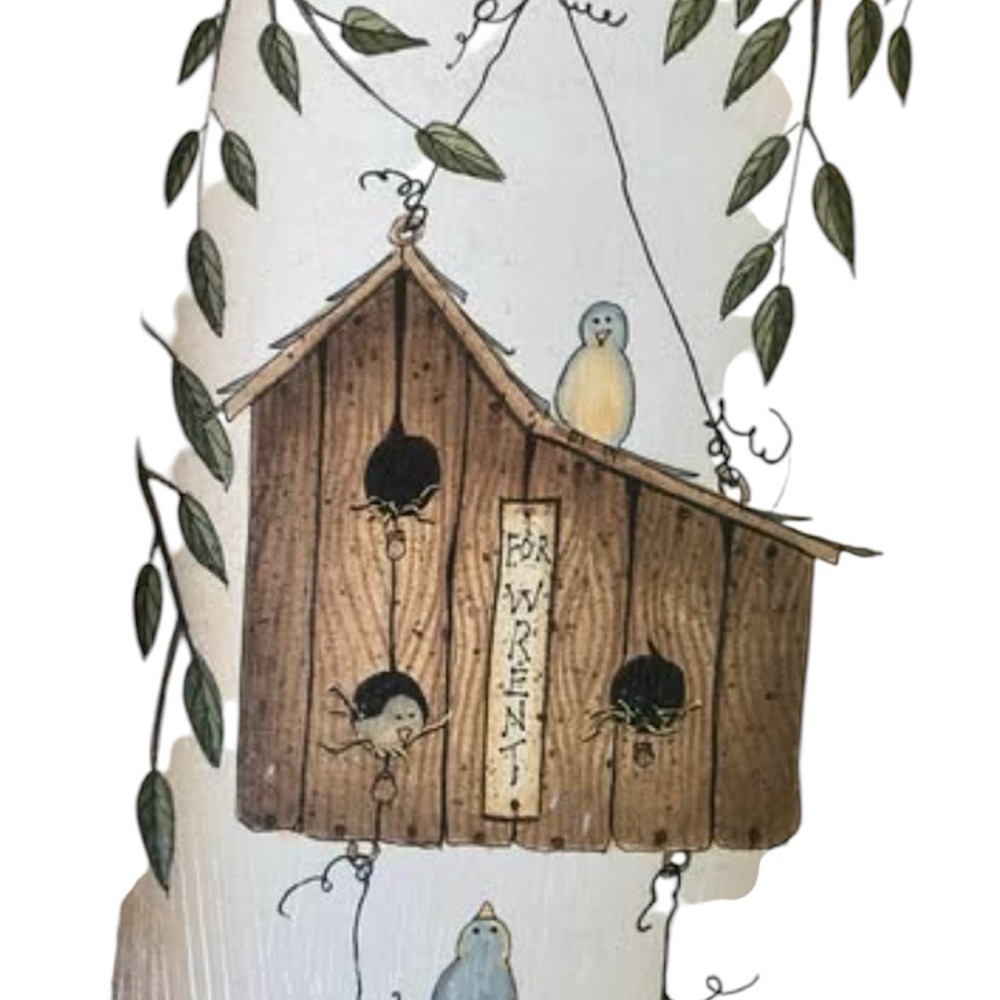 Rustic Farmhouse Birdhouse Wall Art Distressed White Frame Approx. - Picture 6 of 15